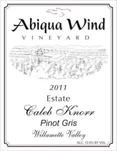 Abiqua Wind is a small winery west of Salem, Oregon