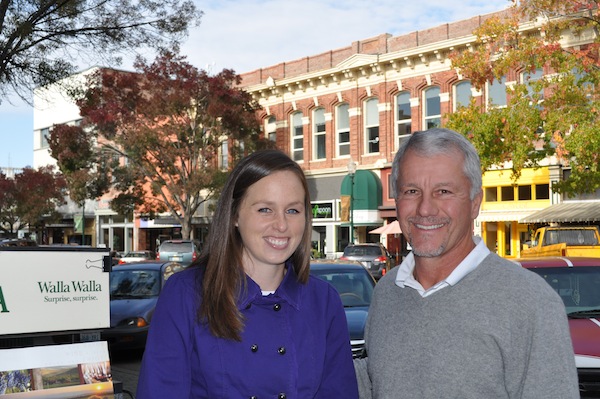 Heather Bradshaw, left, is the new communications and marketing manager for the Walla Walla Valley Wine Alliance and executive director Duane Wollmuth. (Photo courtesy of the Walla Walla Valley Wine Alliance)