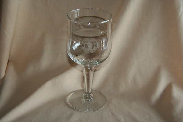The late Max Ulver's collection of wine memorabilia includes this Great Northwest Railway wine glass. Samuel Hill, whose father, James, founded the railroad company, created the Maryhill Museum of Art.