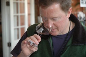 Eric Degerman tastes wine blind during a wine competition.