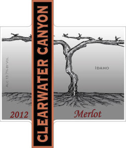 Clearwater Canyon Cellars 2012 Merlot label