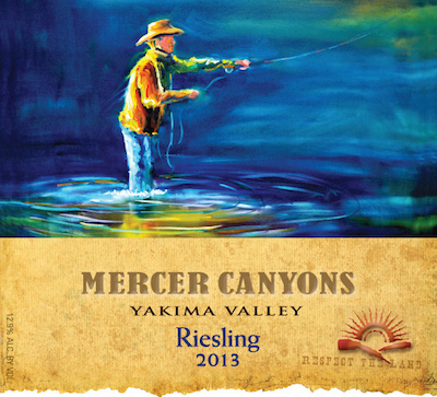 Mercer Canyons 2013 Riesling label