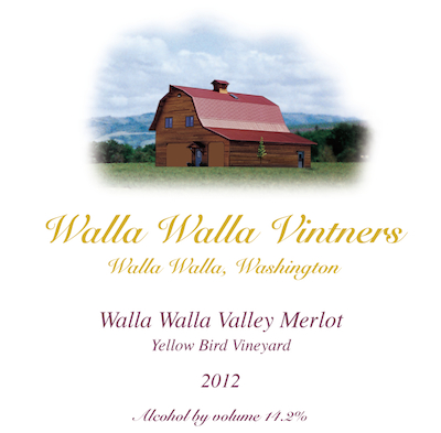 Walla Walla Vintners 2012 Yellow Bird Vineyard Merlot label
