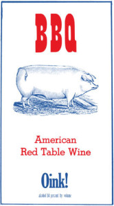 BBQ Wine Company Oink! Red Table Wine label