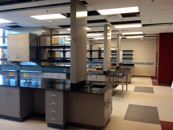 This is one of the labs in the WSU Wine Science Center, which is under construction in Richland, the heart of Washington wine country. Construction will be largely completed by the end of December, and the first classes will be held there in August 2015. (Photo by Eric Degerman/Great Northwest Wine)