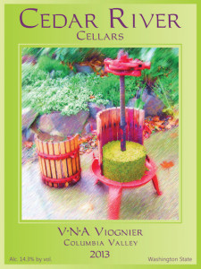 Cedar River Cellars 2013 V•N•A Viognier label