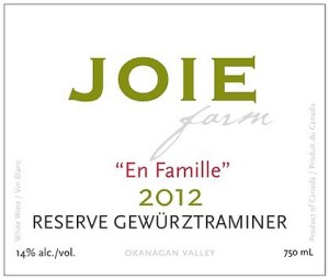 JoieFarm-2012-En Famille Reserve Gewürztraminer