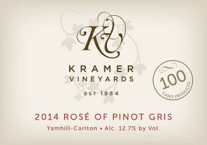 Kramer Vineyards-2014-Rosé of Pinot Gris