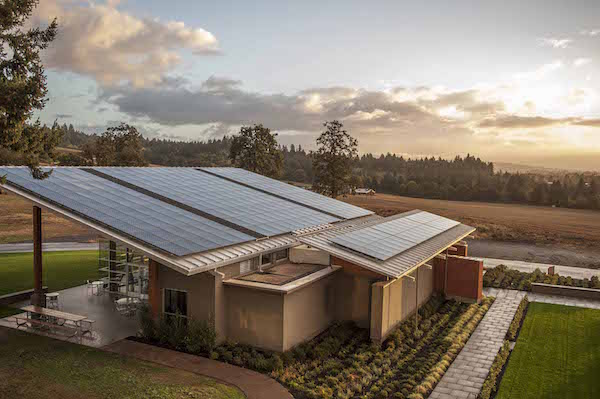 Stoller Family Estate in Dayton, Ore., generates all of the power its new tasting room requires via the solar panels on its roof.