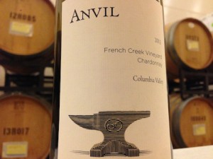 Forgeron Cellars will release the Anvil 2013 French Creek Vineyard Chardonnay.