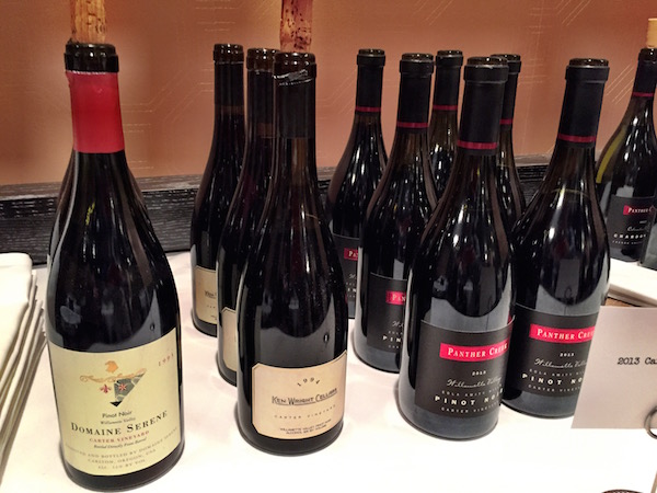 Ken Wright shared two vintages of Pinot Noir from Carter Vineyard, including the acclaimed 1994, to lend perspective to Panther Creek Cellars' new release of 2013 Pinot Noir from Carter Vineyard, which Wright now owns. (Photo by Eric Degerman/Great Northwest Wine)