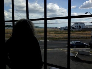 Charles Smith looks out over Boeing Field from his new winery and tasting room in Seattle's Georgetown neighborhood.