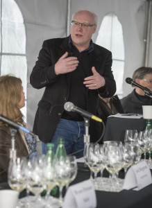 Cole Danehower moderates the technical panel at third annual Oregon Chardonnay Symposium on March 14, 2014 at Stoller Family Estate in Dayton.