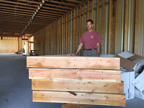 Greg Koenig works with a specialty mill in Montana for some of the lumber he will use in his new Snake River Valley tasting room, catering center and barrel room in the Sunnyslope Wine District of Caldwell, Idaho.