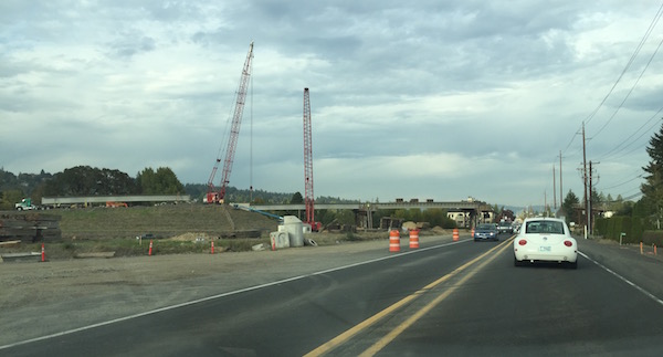 Road work in Dundee, Ore., continues on the Highway 99 Newberg-Dundee Bypass. The four-mile, $262 million project reportedly is ahead of schedule and is expected to be open in late 2017.