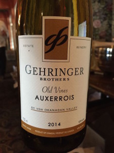 Gehringer Brothers Estate Winery 2014 Old Vines Auxerrois.