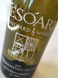 Tesoaria Vineyard & Winery earned a gold medal at the 2016 Cascadia Wine Competition for its 2015 Vermentino Secco, made with an Italian grape work at the estate Celestina Vineyard in the South Medford foothills.