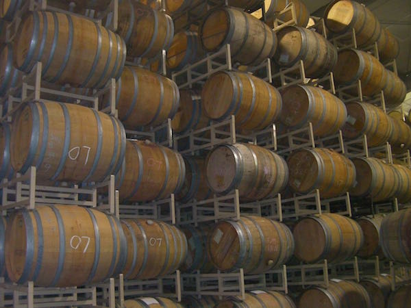 red wine barrels