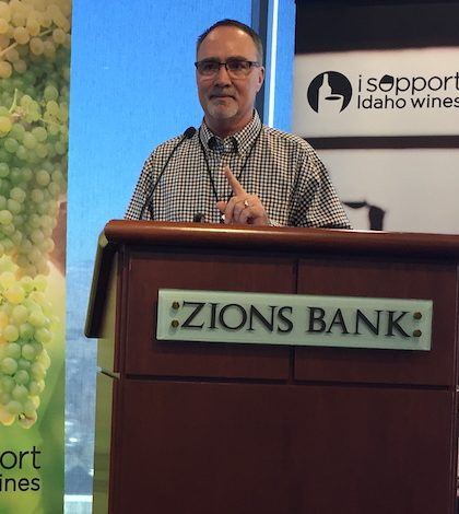 Greg Jones, a professor at Southern Oregon University and one of the wine world's top climate experts, presents his annual report Feb. 14, 2017 at the Idaho Wine Commission annual meeting in Boise.